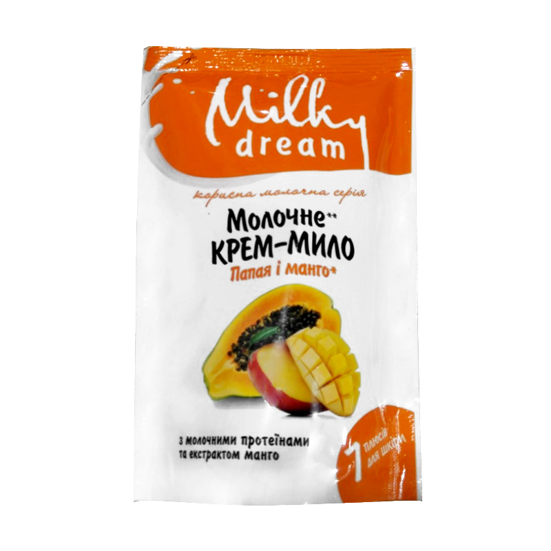 Рідке крем-мило Milky Dream Папайя і манго, з молочним протеїном та екстрактом манго, 500 мл (дойпак)